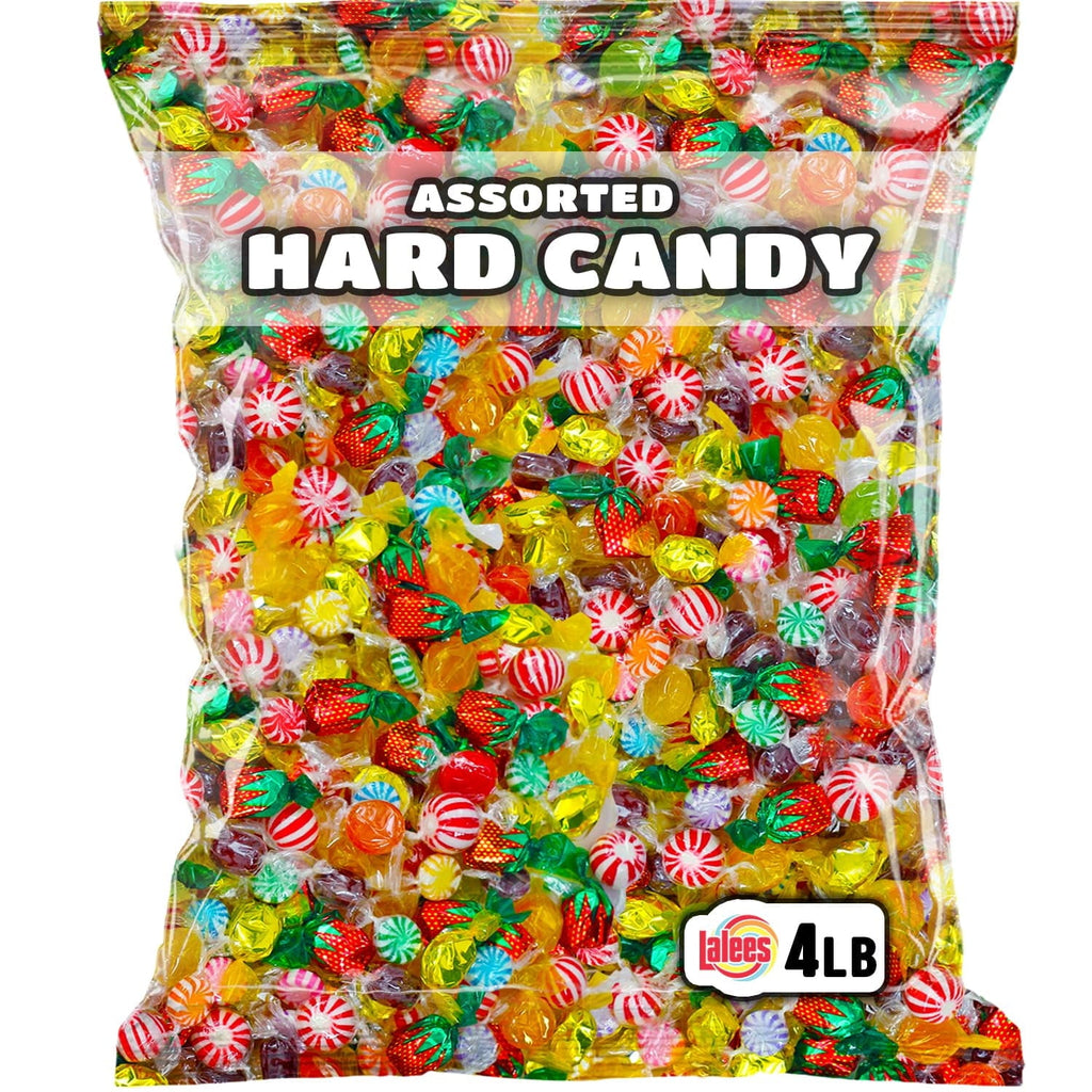 Hard Candy Mix - Assorted Candies - 4 Pounds - Bulk Sampler Candy - Lalees - Individually Wrapped Assortment