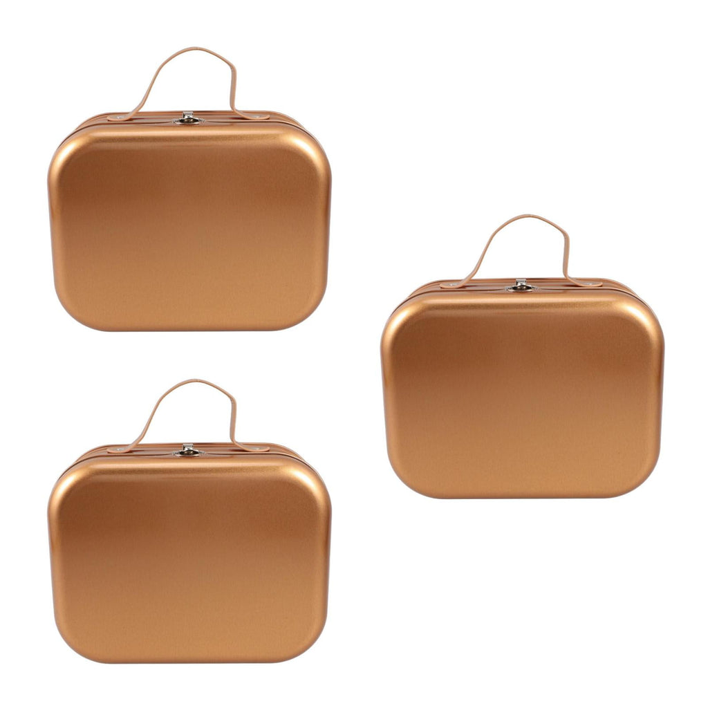Hemoton 3pcs Wrapping Box Container Handheld Gifts Wrapping Box Tinplate Packing Keepsake Case Tin Packing Case Storage Box Gift Wrapping Case