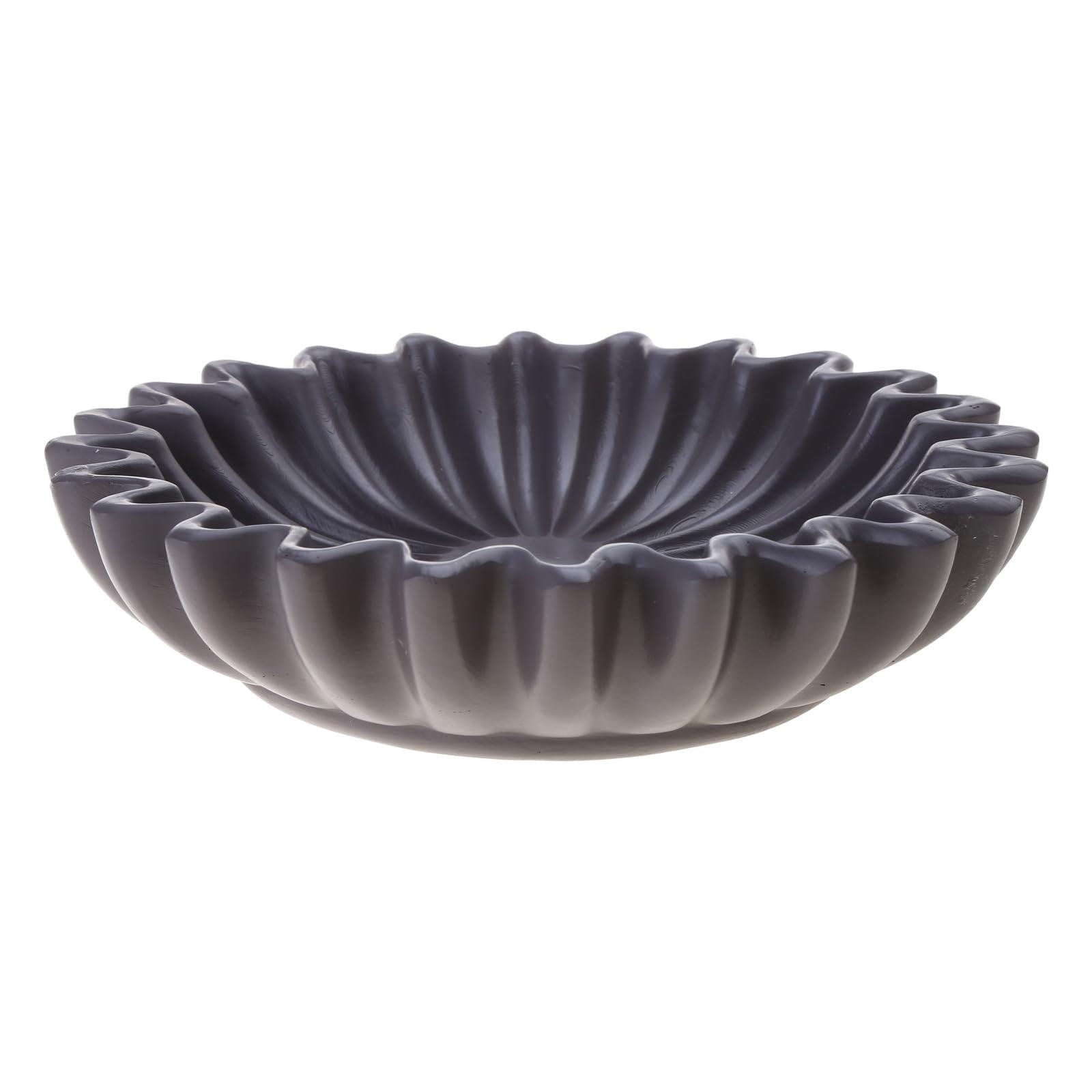 Hyrbek Desktop Ornament, Ruffle Bowl Decorative Bowls for Home Decor Vintage Ring Dish Fruit Bowl Ruffle Bowl Decor for Living Room Design Coffee Table Bookshelf