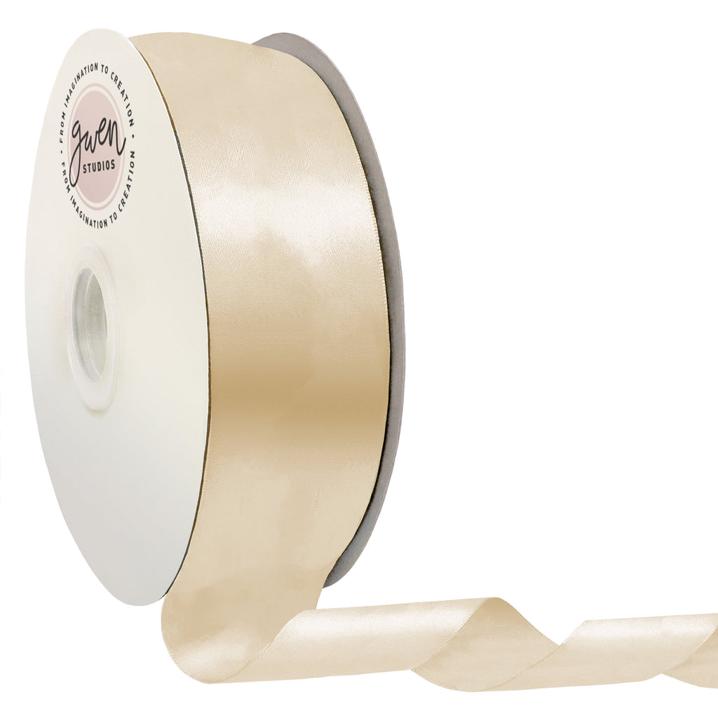 Ivory Single Face Satin Ribbon, 2.5" x 50 Yards by Gwen Studios