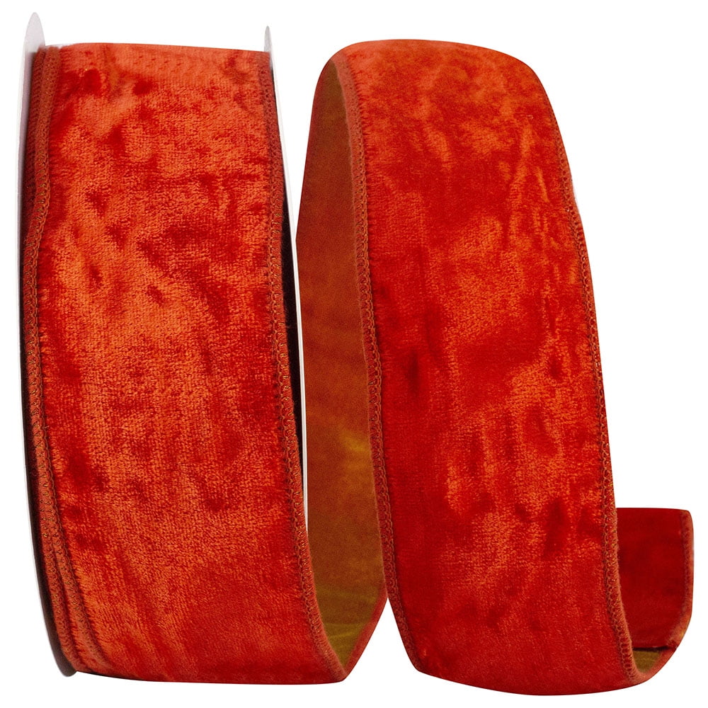 JAM Pape Velvet Plush Tissue Backed Wired Edge Ribbon, Valeria, 2.5in x 10yd, 1 per Pack