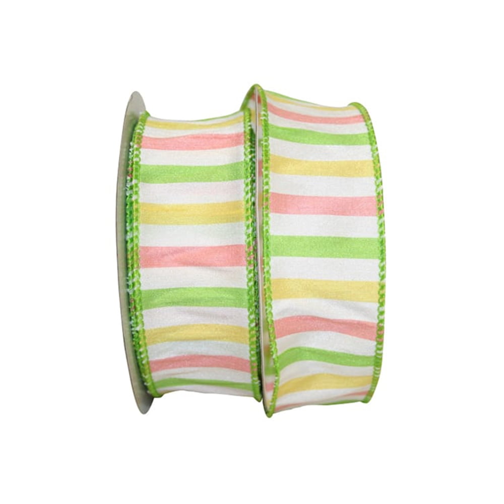 Jam Paper All Occasion Multi-Color Polyester Stripes Ribbon, 360" X 1.5"