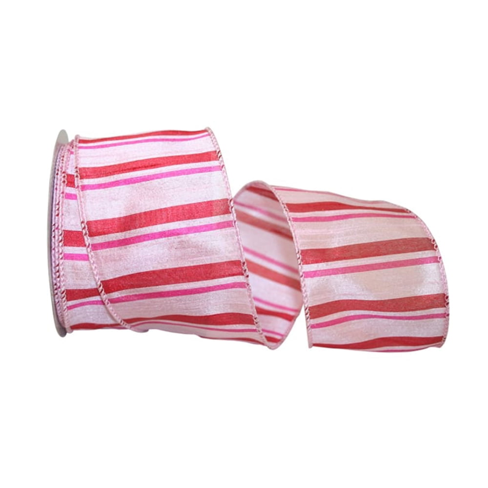 JAM Paper All Occasion Multi-color Polyester Dupioni Striped Ribbon, 360" x 1.5"