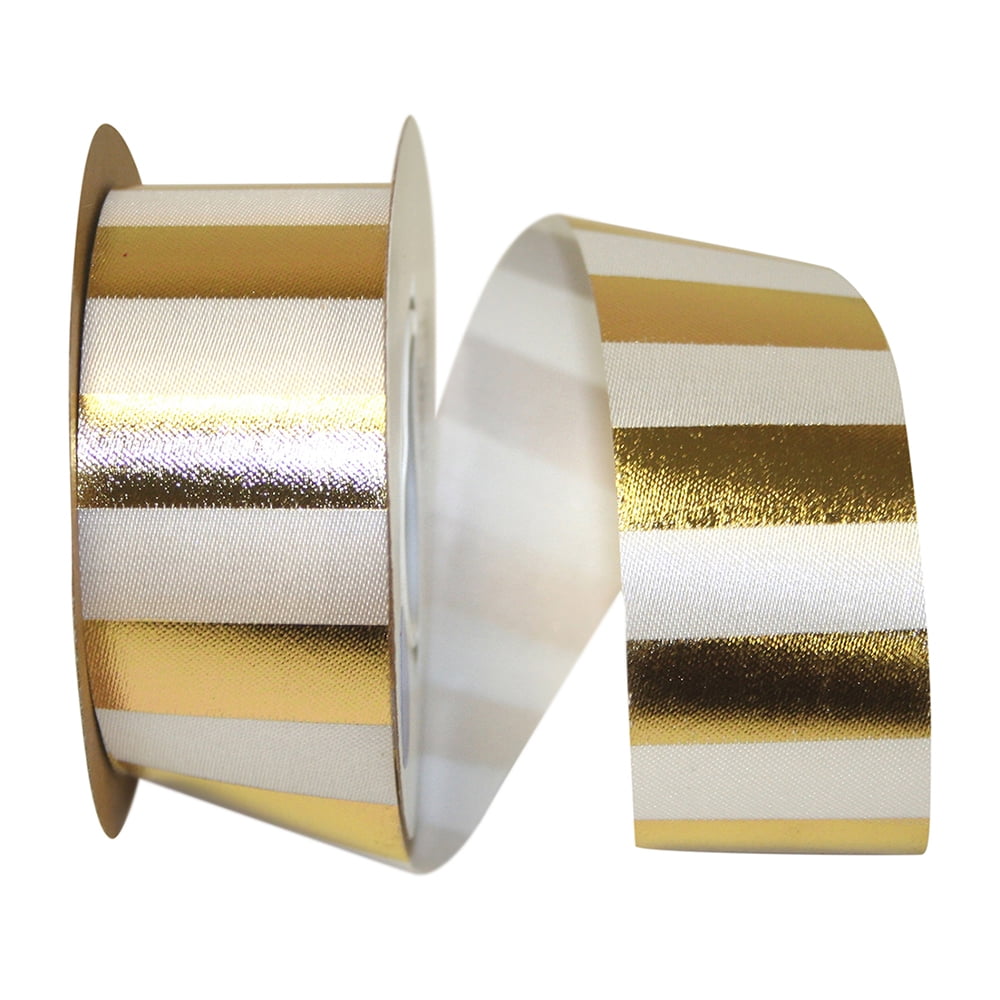 Jam Paper All Occasion Multi-Color Polyester Stripes Ribbon, 900" X 1.37"