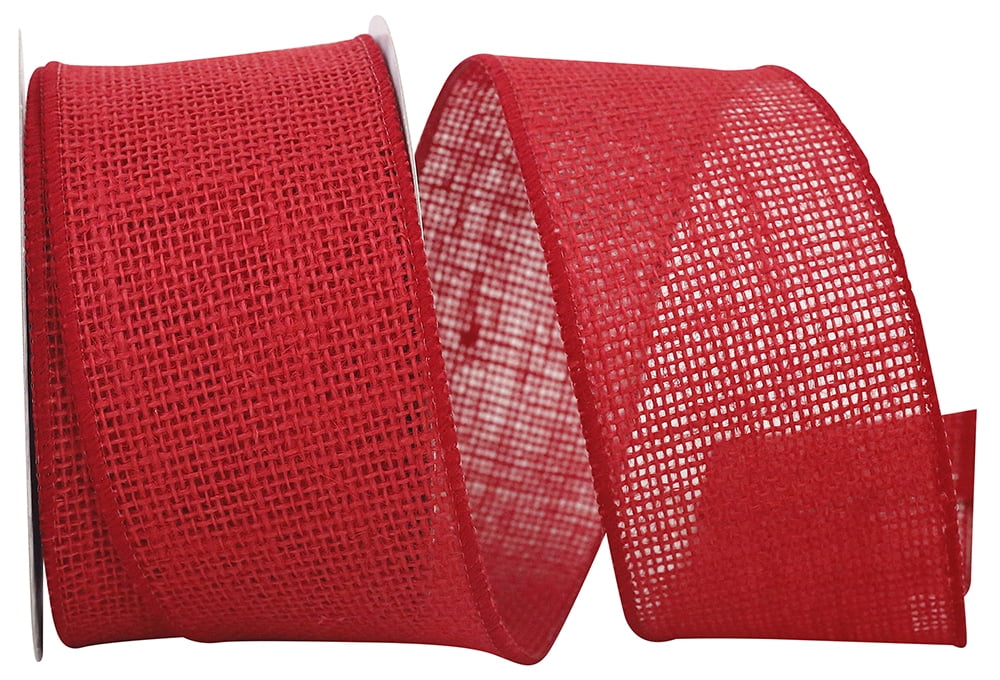 JAM Paper All Occasion Red Jute Ribbon, 360" x 2.5"