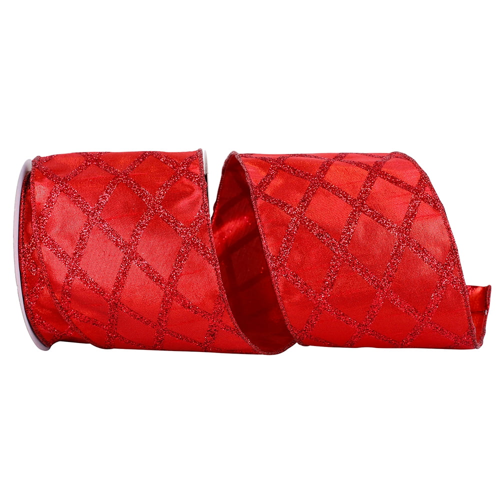 JAM Paper Christmas Silver Nylon Mesh Ribbon, 1.5in x 10yd, 1 Pack