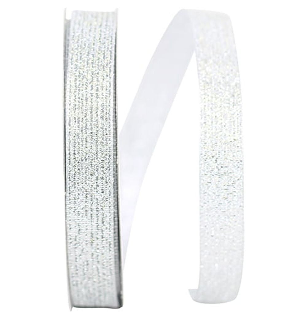 JAM Paper All Occasion Silver Polyester Metallic Wired Corsage Ribbon, 900" x 0.62"