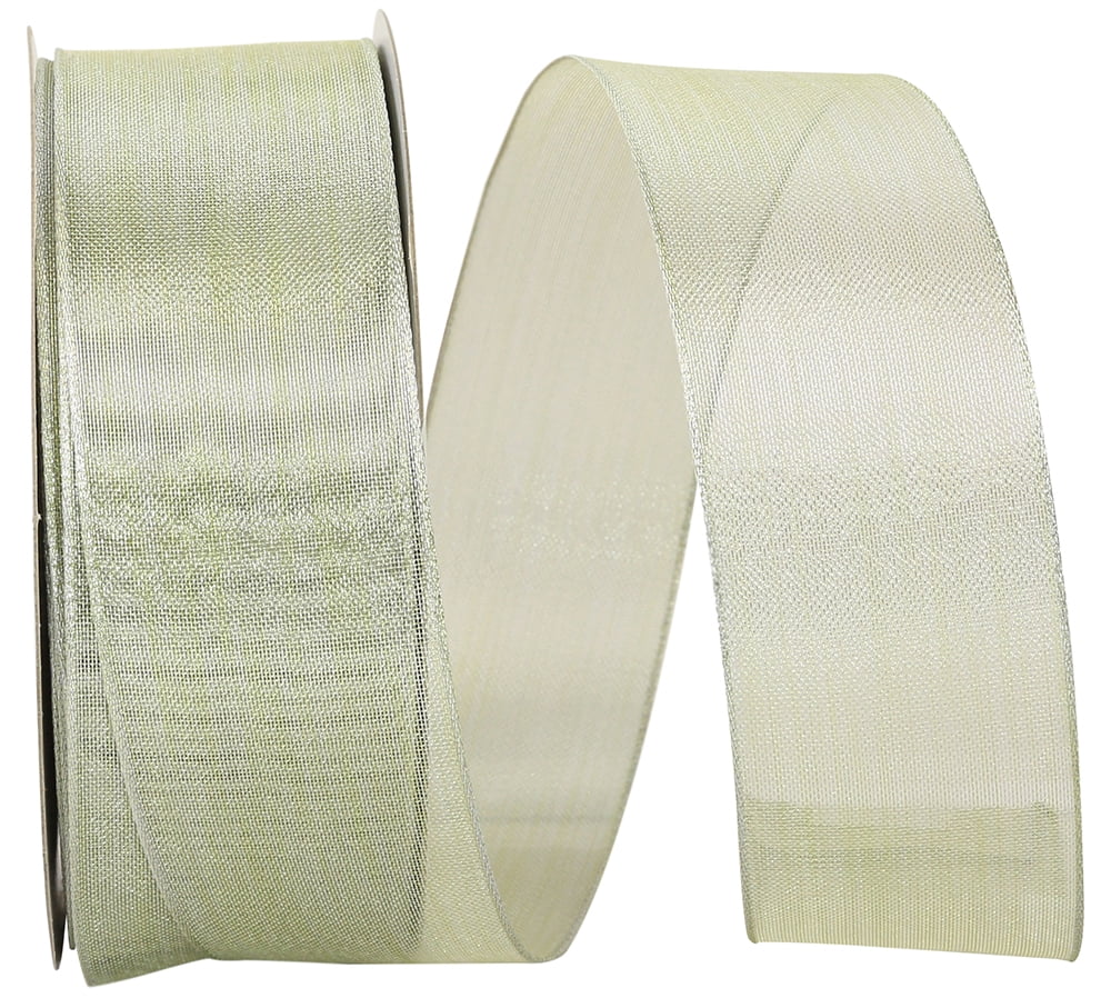JAM Paper Christmas Silver Nylon Mesh Ribbon, 1.5in x 10yd, 1 Pack