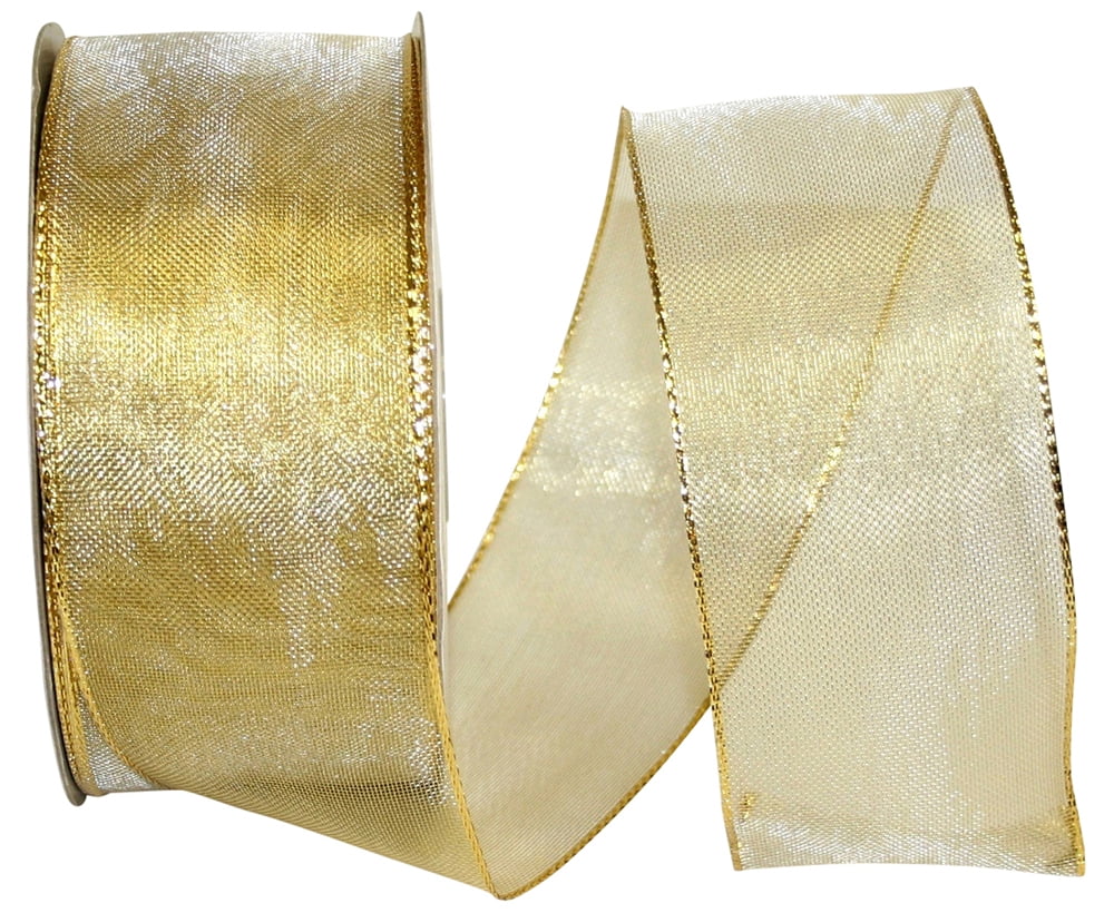 JAM Paper Mesh Christmas White Glitter Ribbon, 25yd x 1.5in, 1/Pack