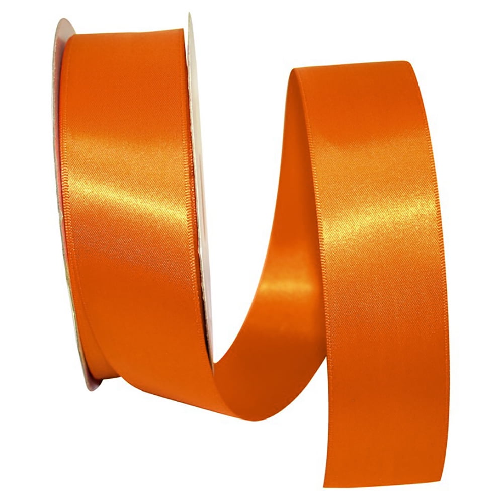 JAM Paper Satin Double Face Orange Polyester Ribbon, 1800 x 1.5