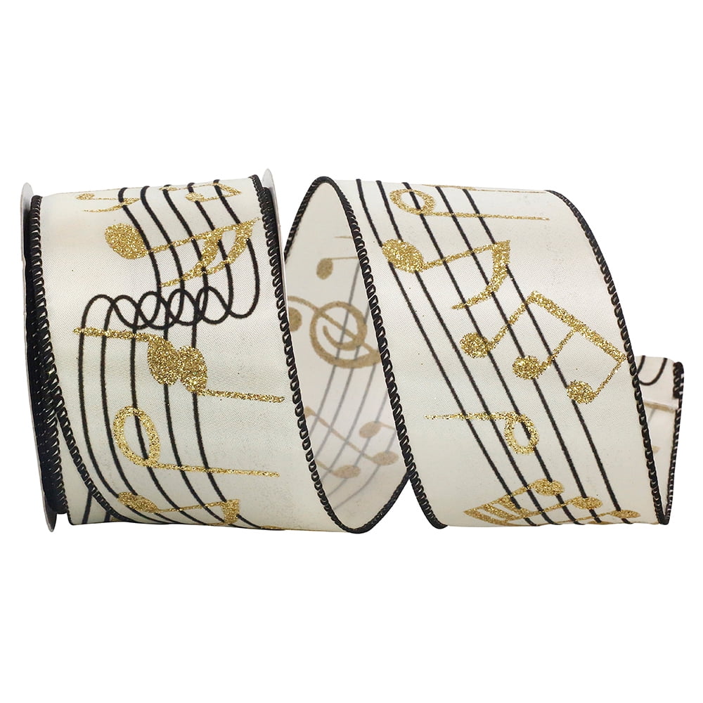 JAM Paper Christmas Gold Nylon Lame Metallic Ribbon, 10yd x 0.37in, 1/Pack