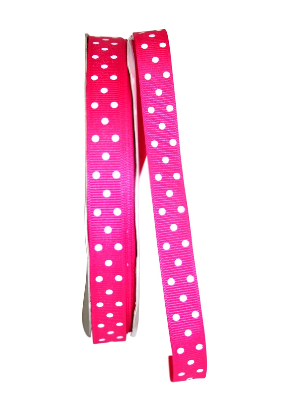 JAM Paper Grosgrain Polka Dot All Occasion Pink Polyester Ribbon, 1800" x 0.62"