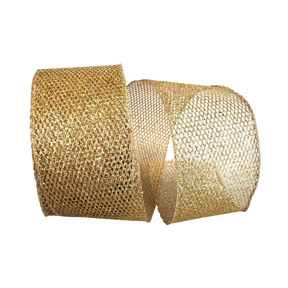 JAM Paper Christmas Silver Nylon Mesh Ribbon, 1.5in x 10yd, 1 Pack