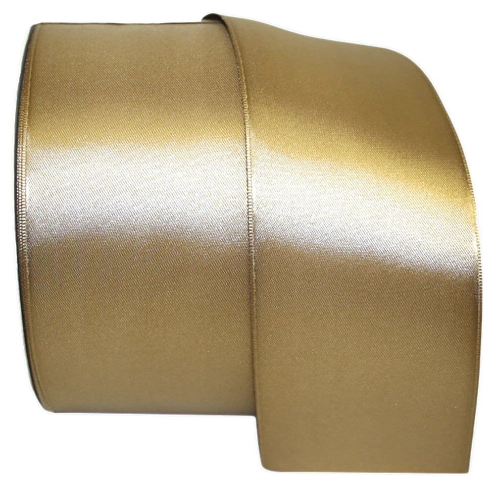 JAM Paper Satin Double Face Yellow Gold Polyester Ribbon, 3600" x 0.87"