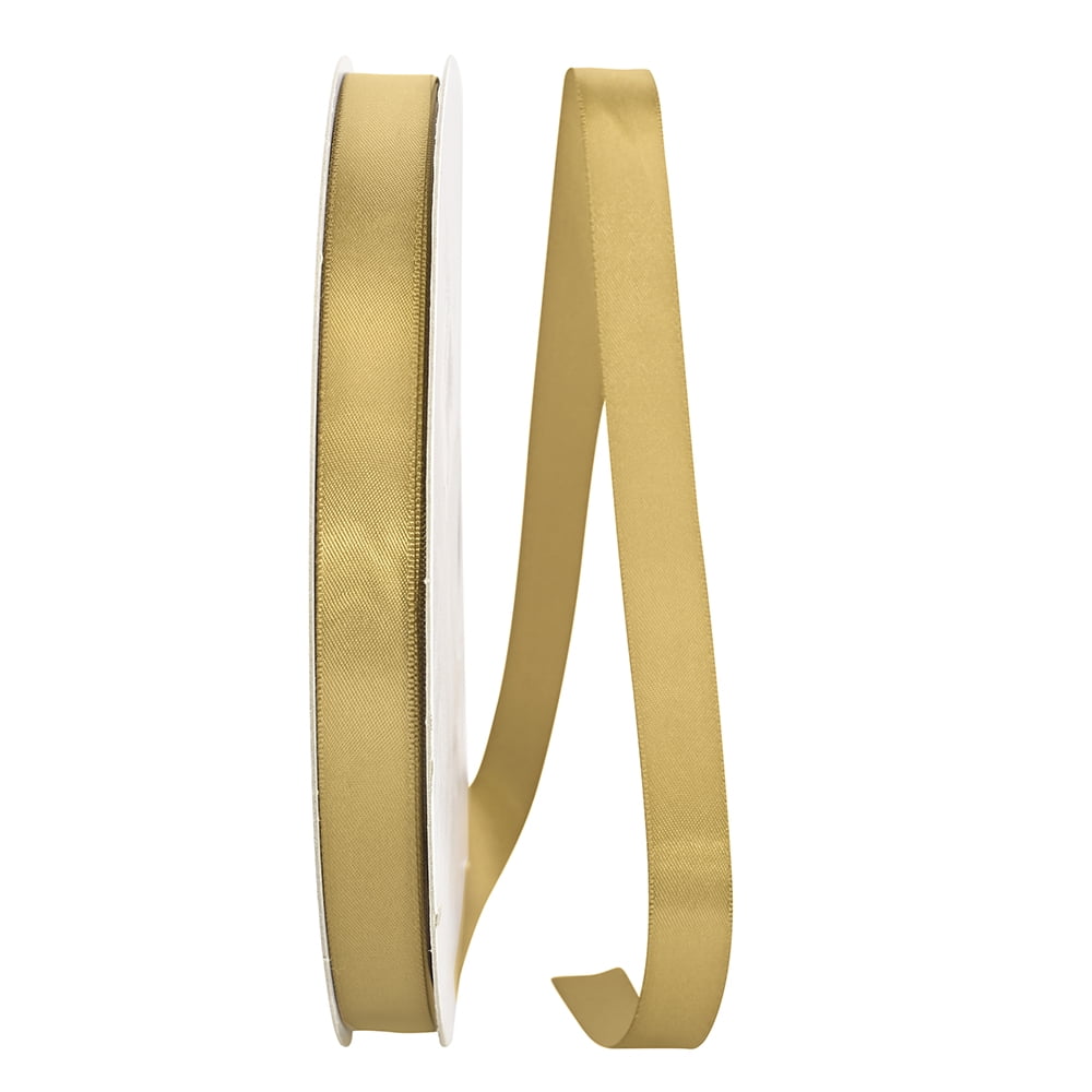 JAM Paper Satin Double Face Antique Gold Polyester Ribbon, 3600" x 0.62"