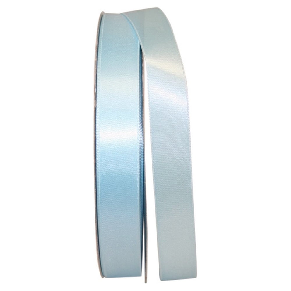 JAM Paper Satin Double Face Light Blue Polyester Ribbon, 3600" x 0.87"