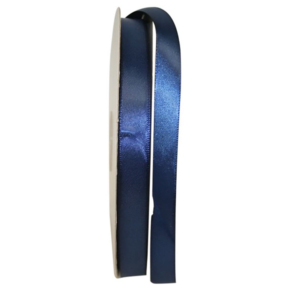 JAM Paper Satin Double Face Navy Polyester Ribbon, 3600" x 0.62"