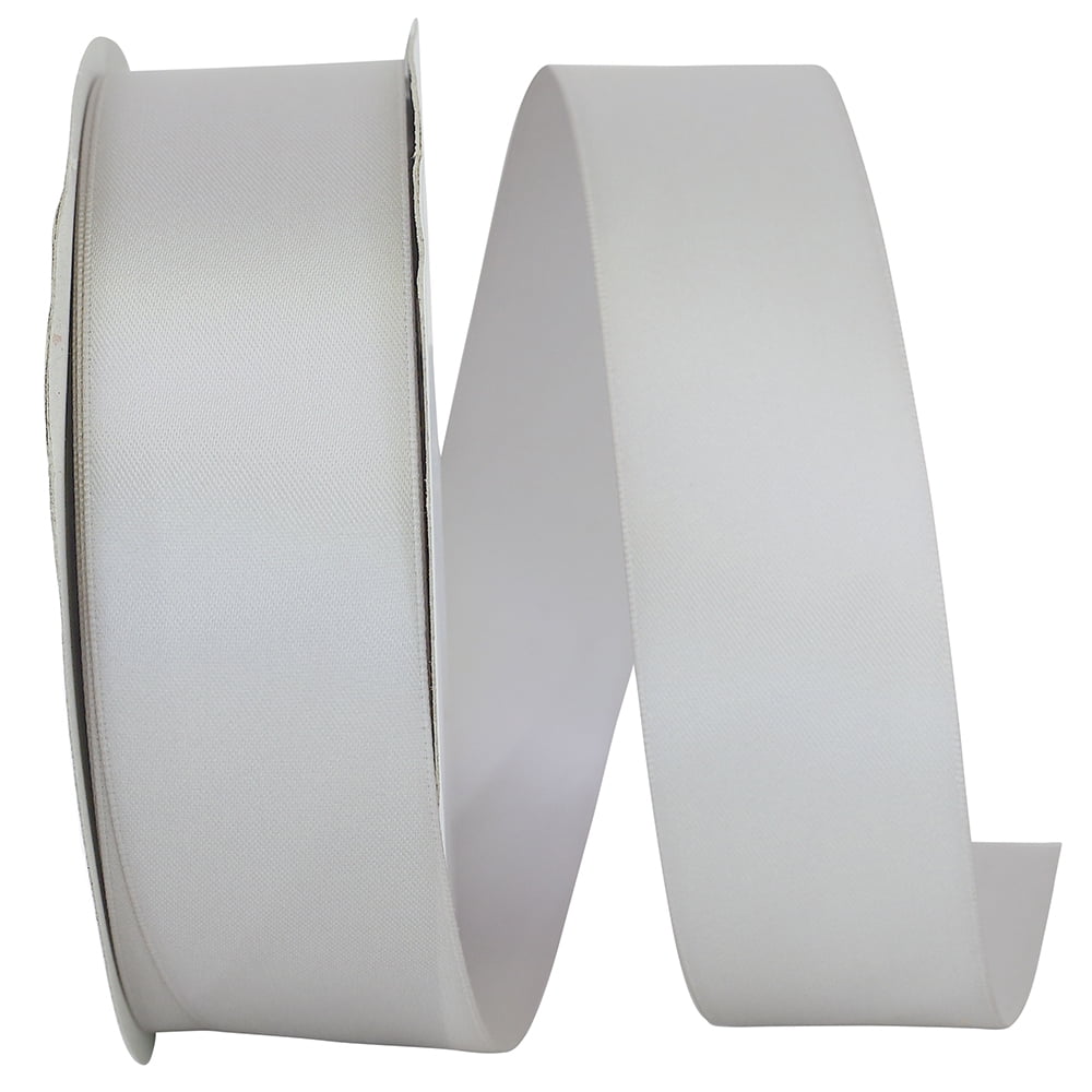 JAM Paper Satin Double Face Silver Polyester Ribbon, 1800" x 1.5"