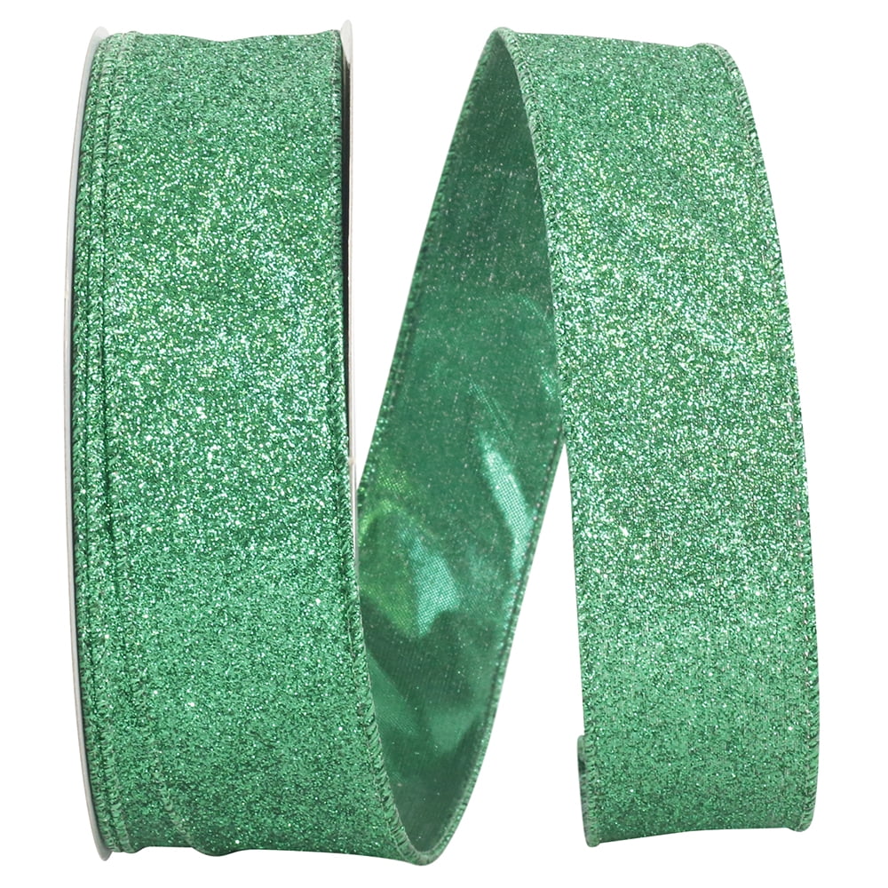 Jam Paper Glitter Christmas Red Nylon Ribbon, 25Yd X 1.5In, 1/Pack