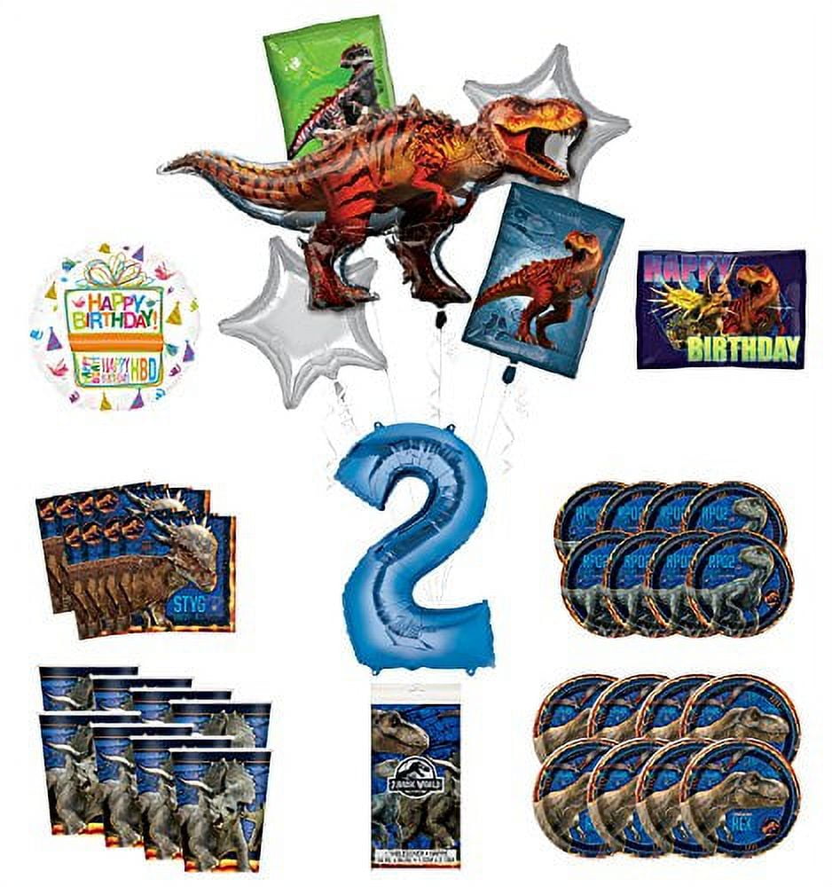 Jurassic World 2nd Birthday Party Supplies and 8 Guest Balloon Decoration Kit