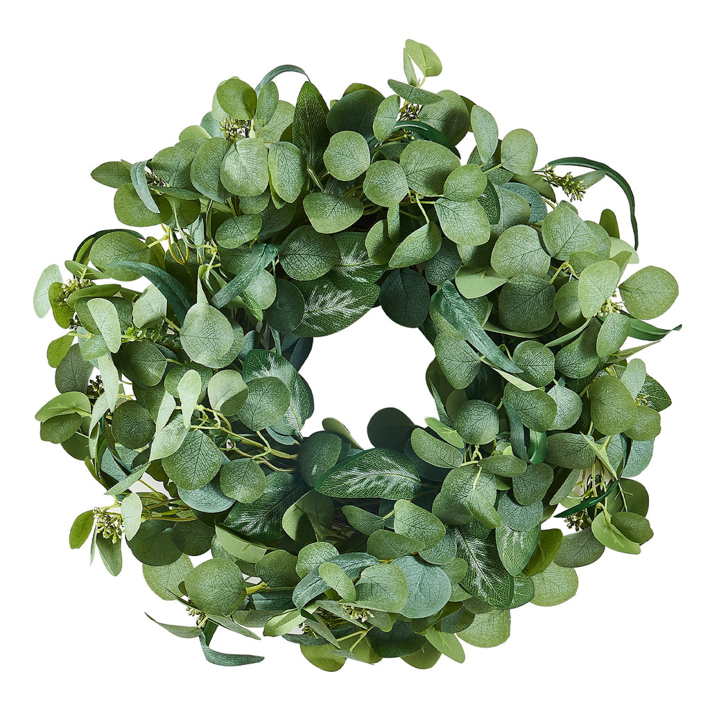 KFFKFF Synthetic Ornamental Garland, 26 inches, Verdant, Adorned with Eucalyptus Foliage, Berries, Spiky Twigs, Perennial Garland for All Seasons Residential Wall Window Celebration Adornments