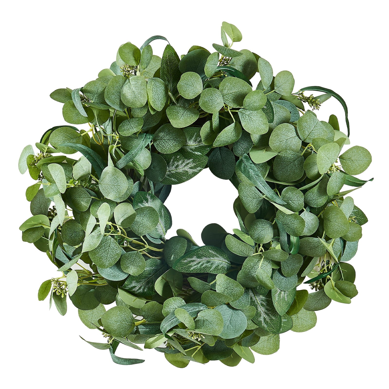 KFFKFF Synthetic Ornamental Garland, 26 inches, Verdant, Adorned with Eucalyptus Foliage, Berries, Spiky Twigs, Perennial Garland for All Seasons Residential Wall Window Celebration Adornments