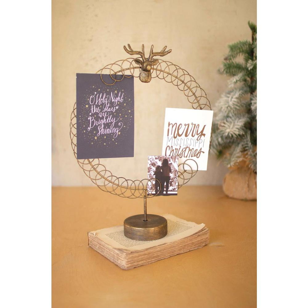 Kalalou Inc Round Wire Christmas Card Holder On A Stand