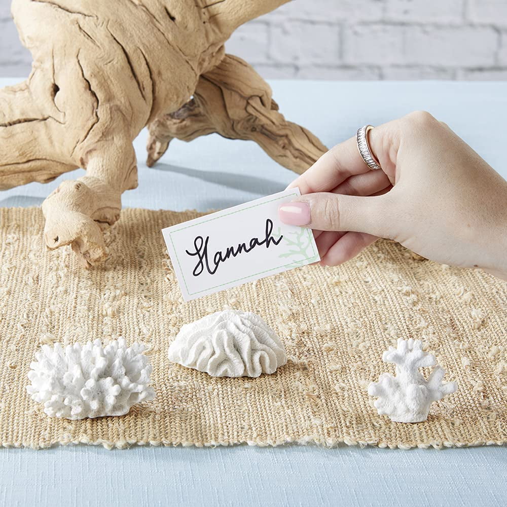 Kate Aspen Place Card Holders (Place Cards Included) - Set of 12 - Table Number Holder for Weddings, White Pumpkin Photo Holder for Table Assignments at Bridal Showers or Anniversaries