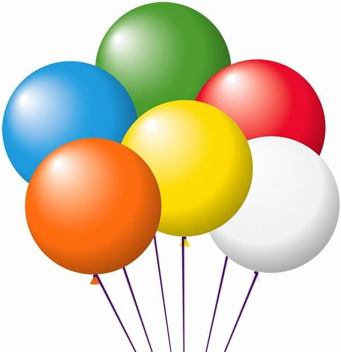 LATEX BALLOONS PACK OF 72 PIECE DEALERSHIP ASSORTED COLOR WITH WHITE PREMIUM HELIUM QUALITY LONG LASTING CAR DEALER LOT RIBBON NOT INCLUDED, 58XX-XX