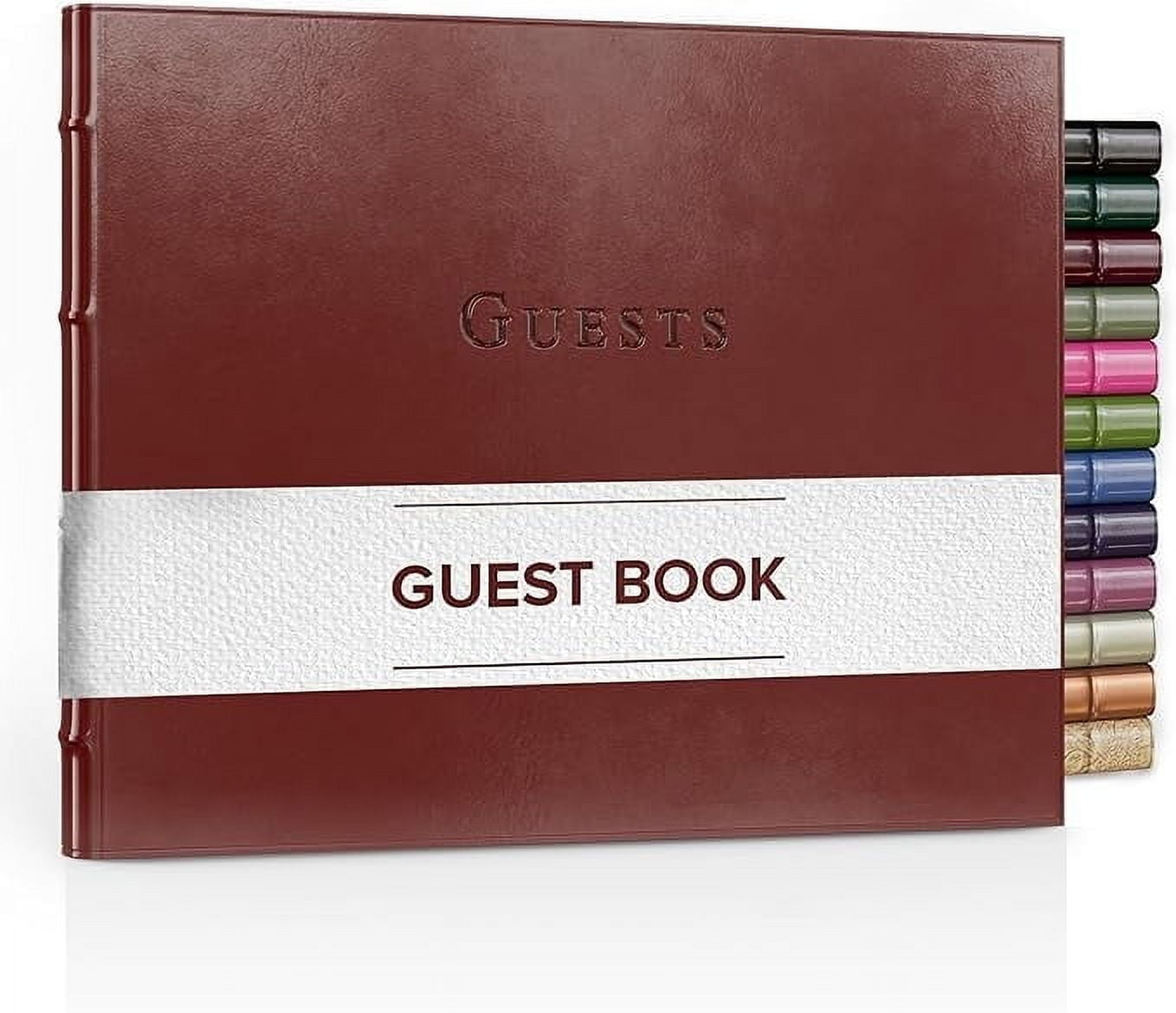 Gallery Leather Guest Book - Freeport Metallic Gold - 7" x 9"