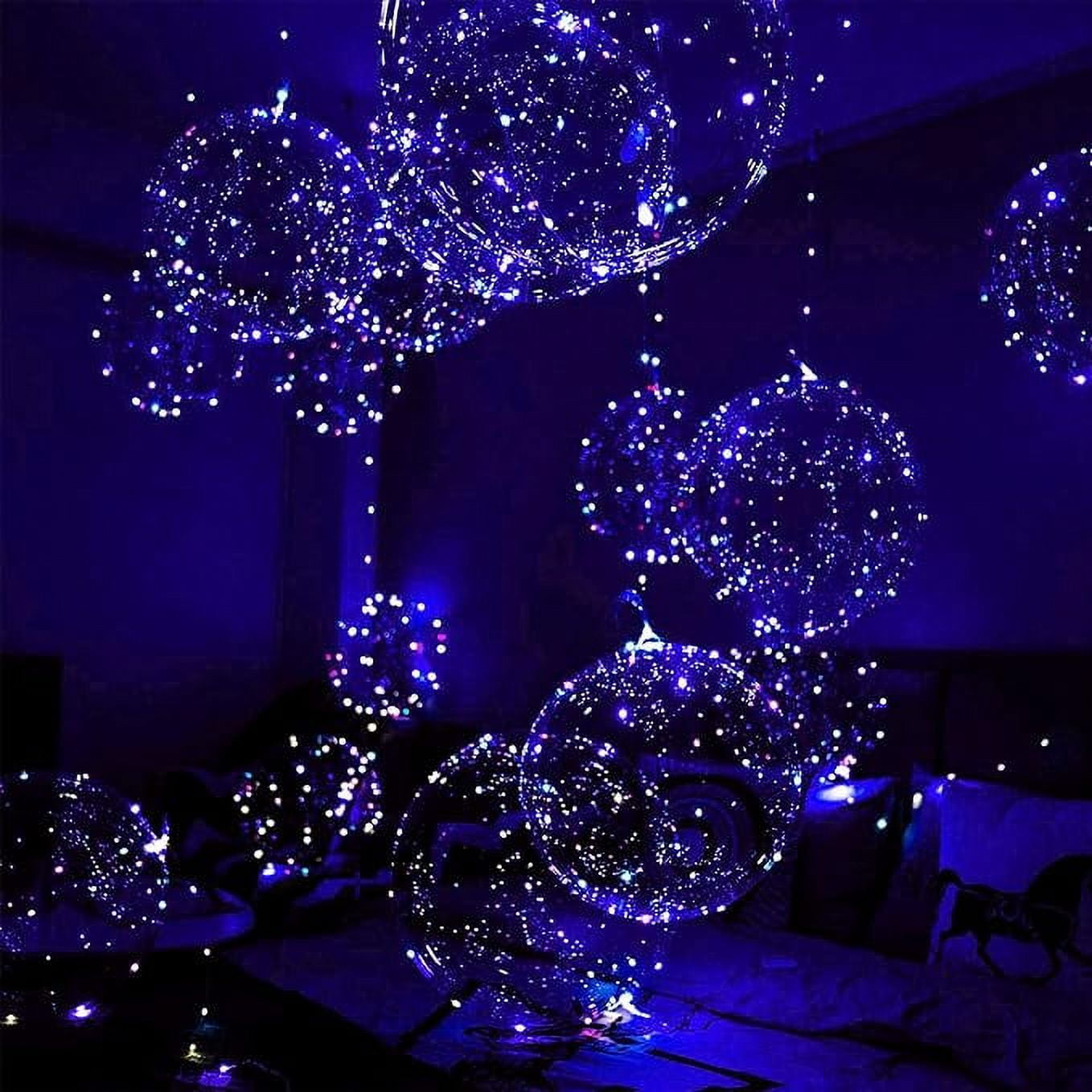Light Up Led Balloons, 18 Packs Party Balloon Cell Battery included Inflated Size 22 Inches 3 Modes Flashing String Lights Clear Balloon, for Birthday Wedding Decorations (4 Colors)