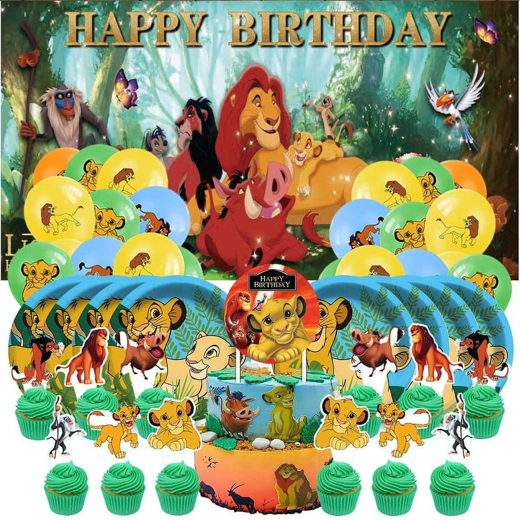 Lion King Birthday Party Supplies Balloons Plates Decoration Cake Topper Decor Tableware Banner Backdrop