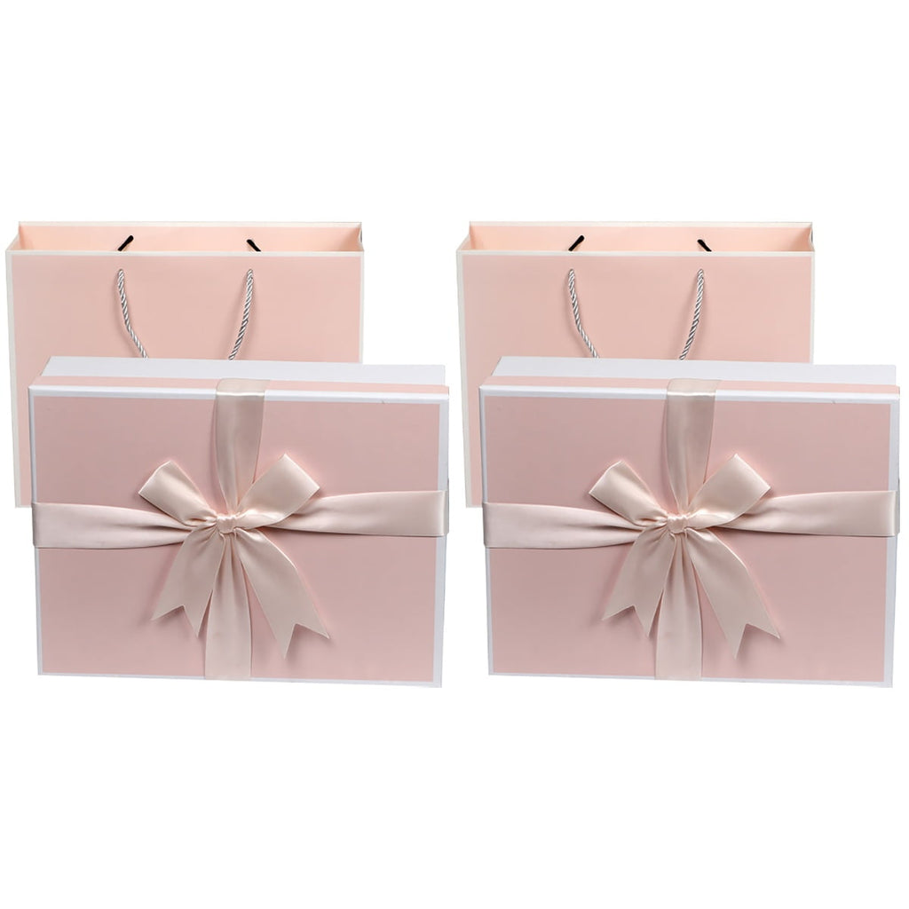 Masteelf 2 pcs Delicate Bow Ribbon Wrapping Box Christmas Gift Wrapper Christmas Gift Box