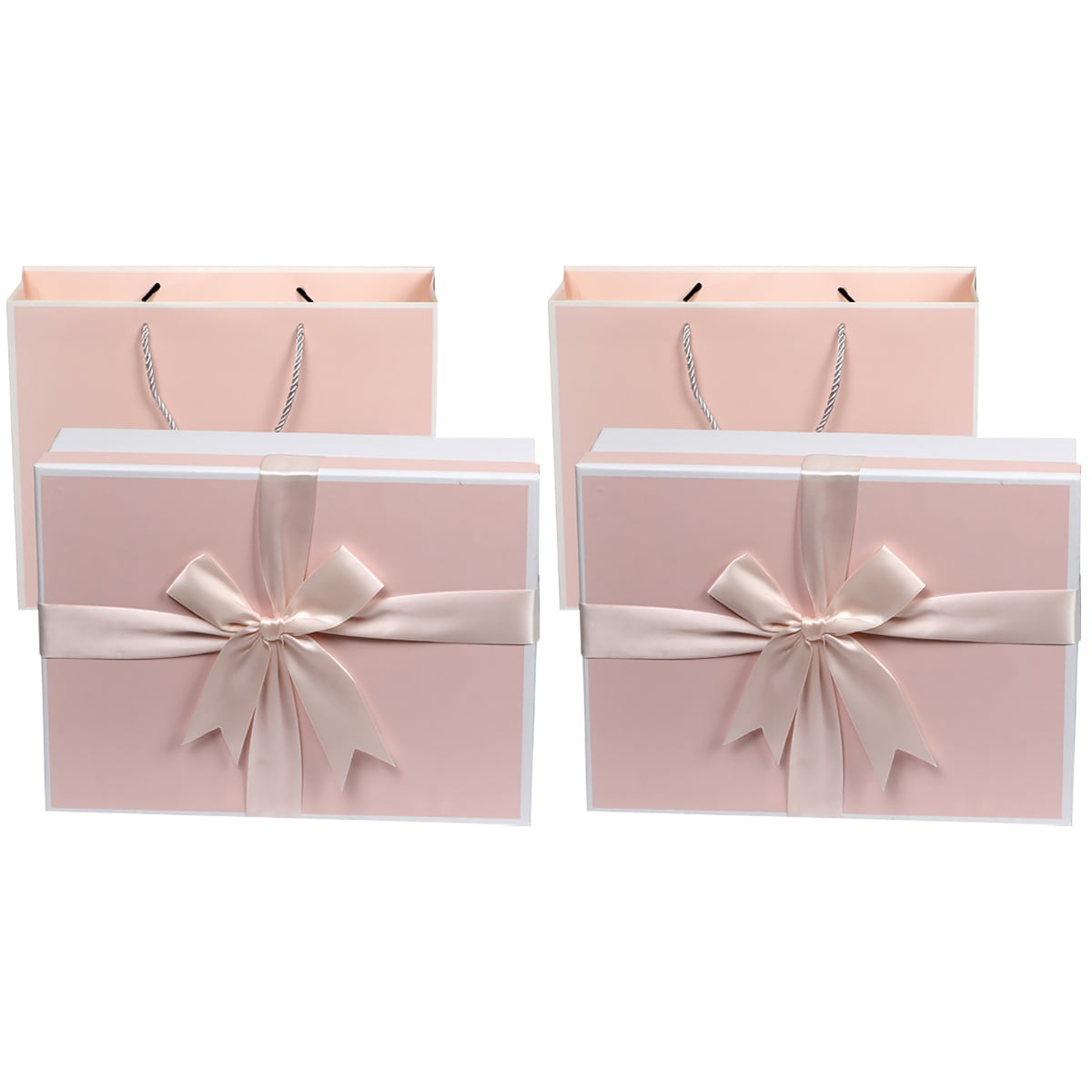 Masteelf 2 pcs Delicate Bow Ribbon Wrapping Box Christmas Gift Wrapper Christmas Gift Box