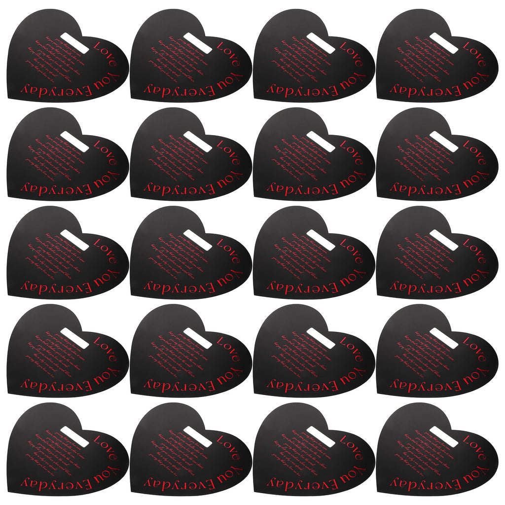 Masteelf 20pcs Valentine's Day Flower Box Heart Shaped Flower Tote Single Rose Bouquet Portable Floral Box Handheld Wrapping Box