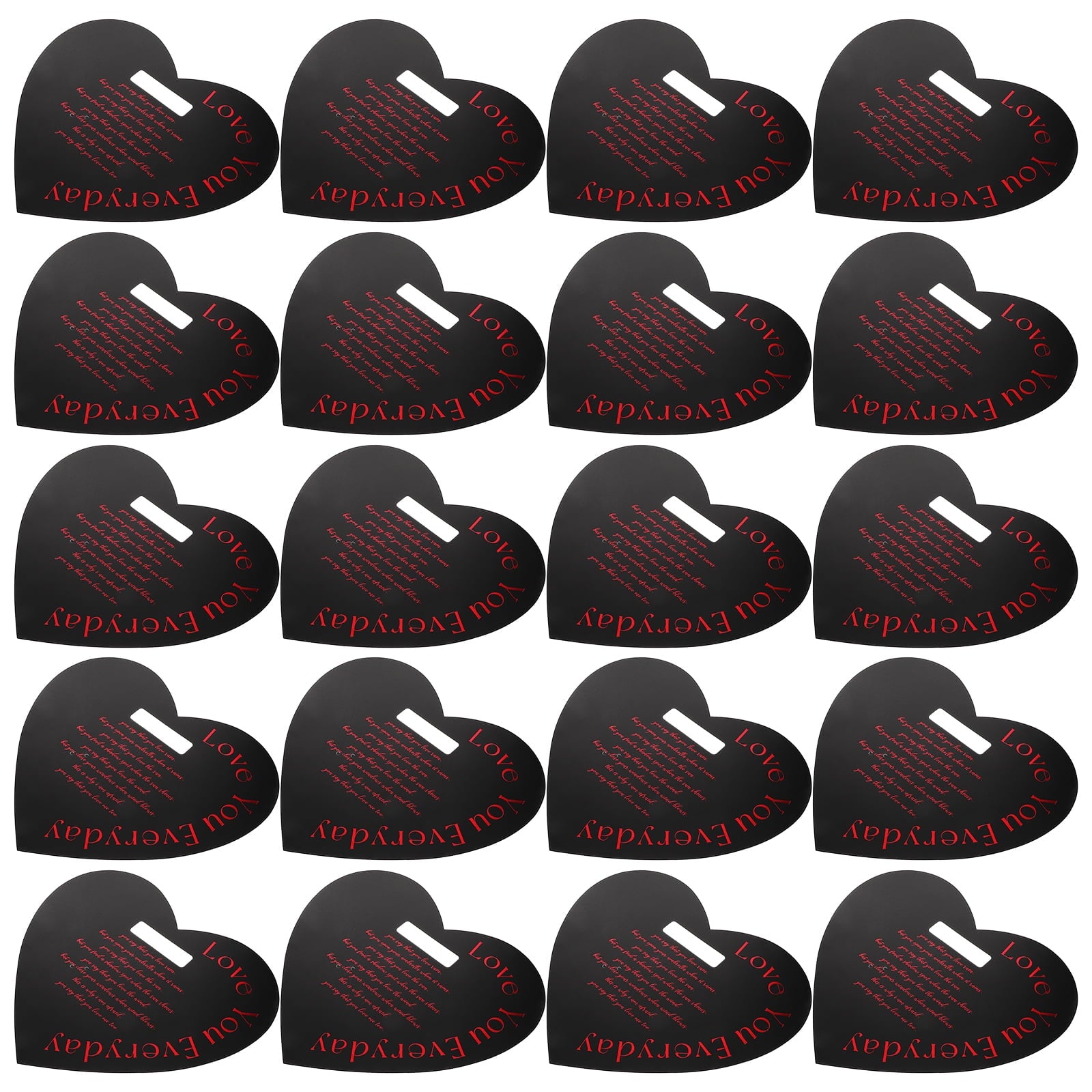 Masteelf 20pcs Valentine's Day Flower Box Heart Shaped Flower Tote Single Rose Bouquet Portable Floral Box Handheld Wrapping Box