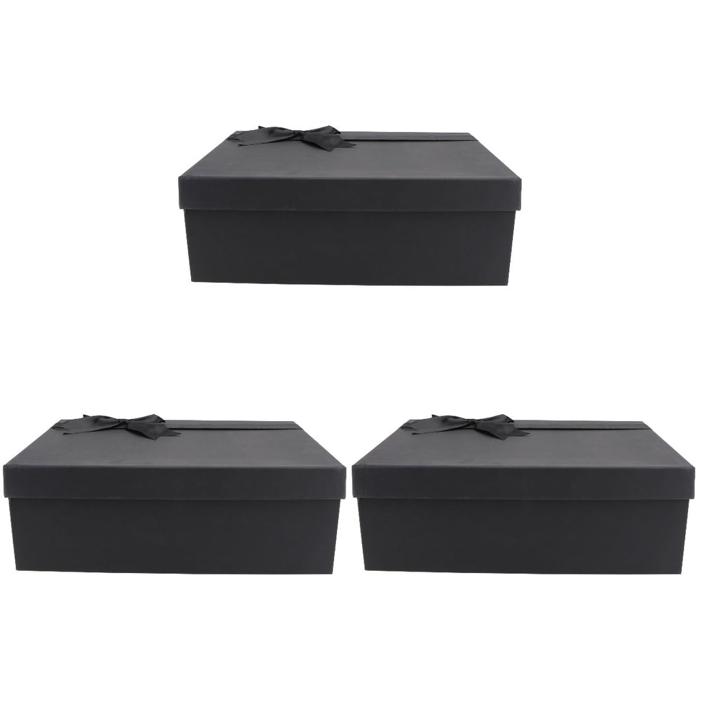 Masteelf 3 pcs Bow-tie Gift Box Present Storage Box Decorative Gift Container (Black)