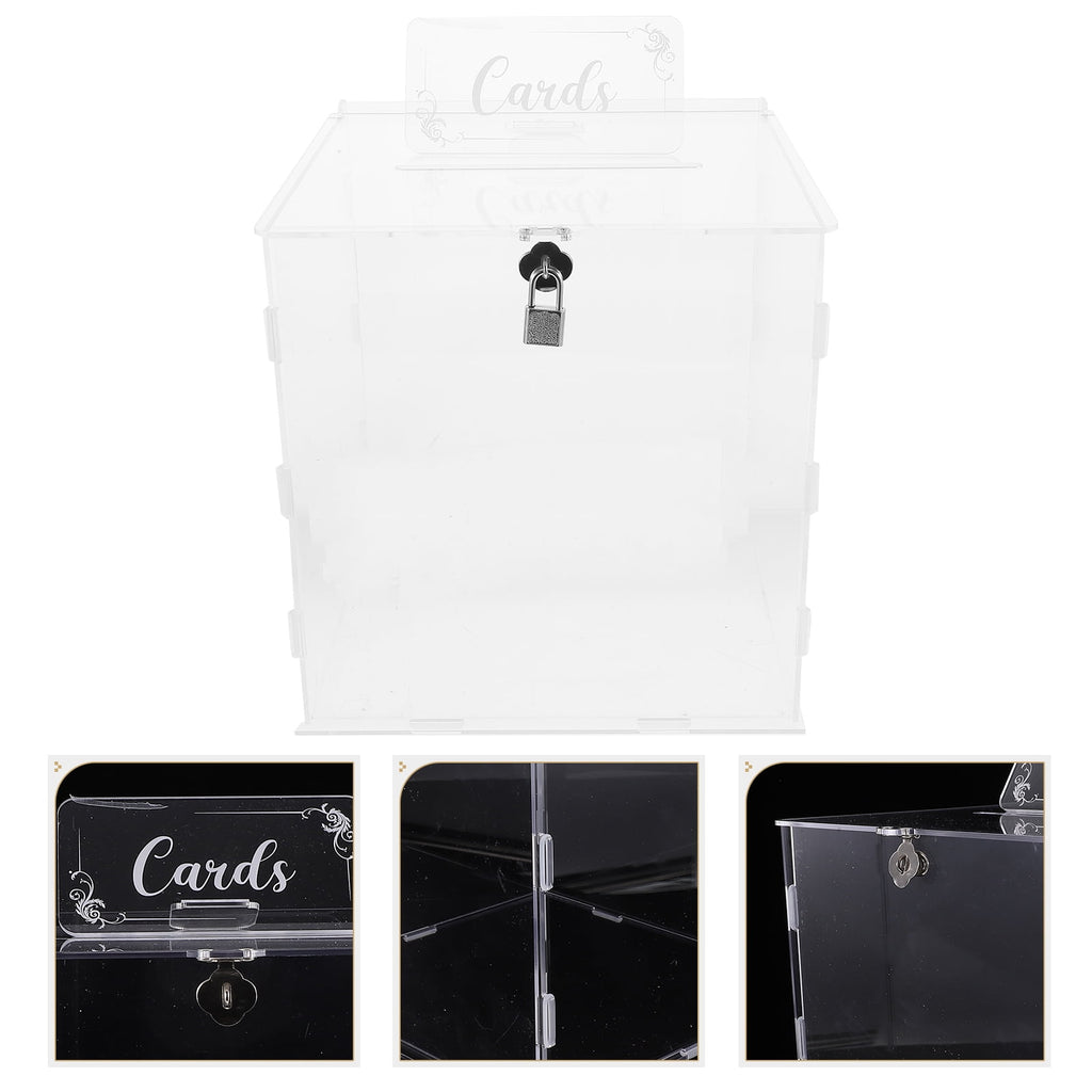 IDEANATEGRATE Wedding Card Holder Acrylic Square For Receptions 1Pcs 9.82x9.82x9.82 In