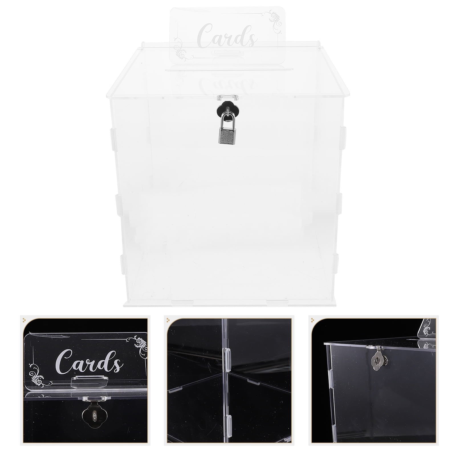 IDEANATEGRATE Wedding Card Holder Acrylic Square For Receptions 1Pcs 9.82x9.82x9.82 In