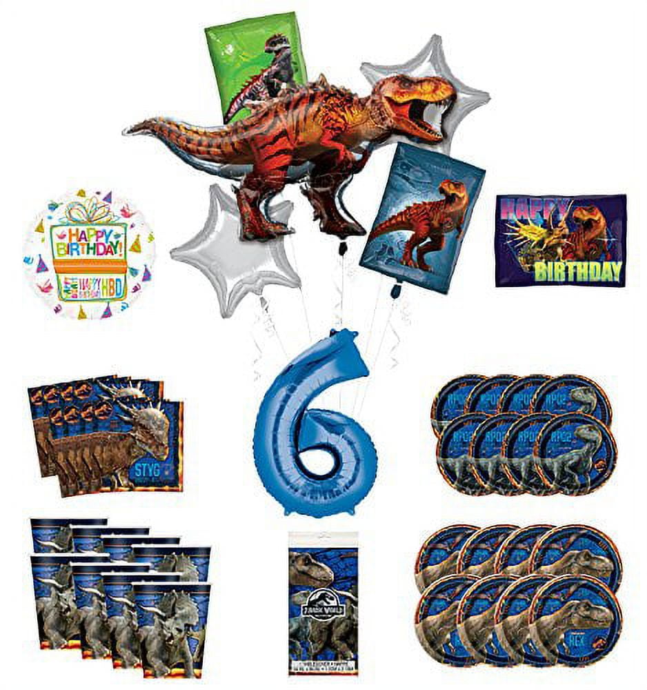 Jurassic World 2nd Birthday Party Supplies and 8 Guest Balloon Decoration Kit