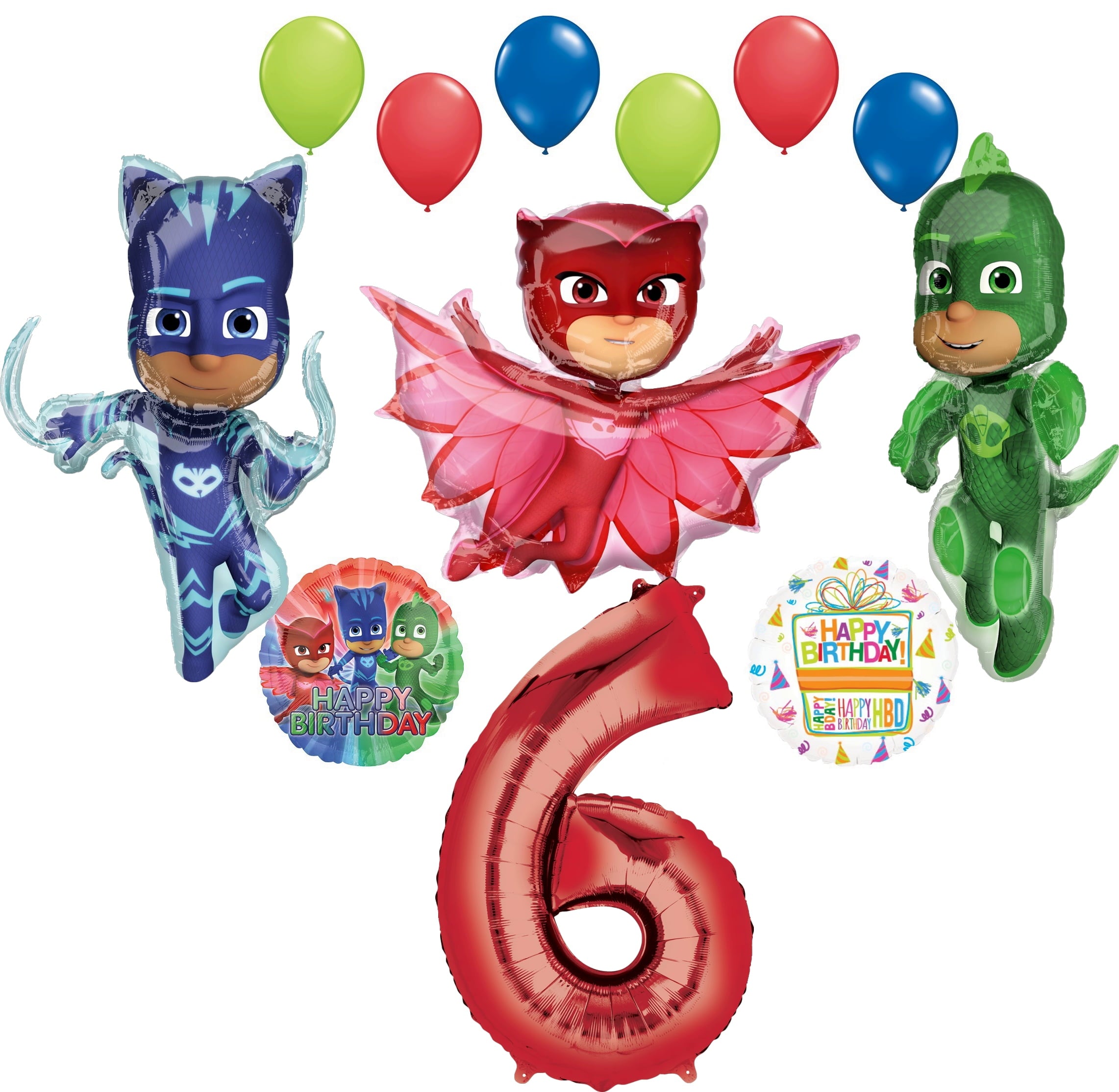 PJ Masks 4th Birthday Party Supplies Catboy, Owlette and Gekko Balloon Decorations