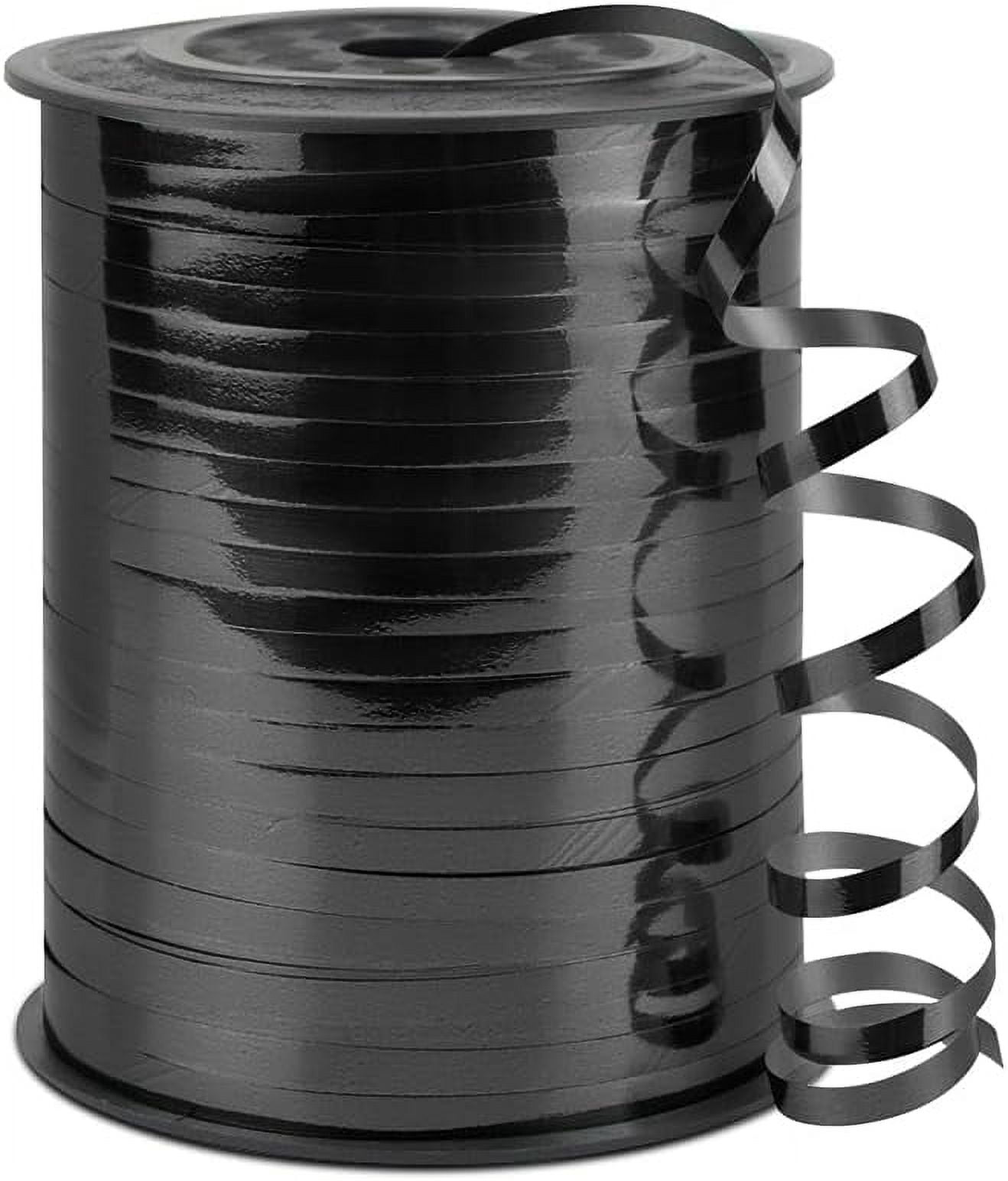 Metallic Shiny Curling Ribbon，400m，0.5cm for Crafts,Gift Wrapping, Balloon String, Baby Shower, Parties & Festivals, Florist Flowers (Reflective black)