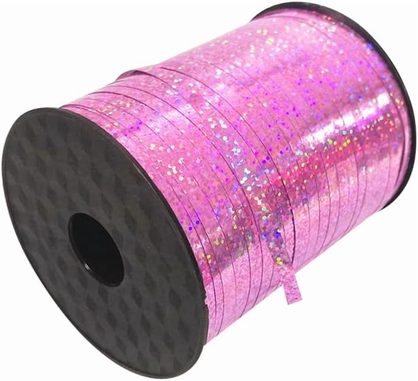 Metallic Shiny Curling Ribbon，400m，0.5cm for Crafts,Gift Wrapping, Balloon String, Baby Shower, Parties & Festivals, Florist Flowers (Laser Pink)