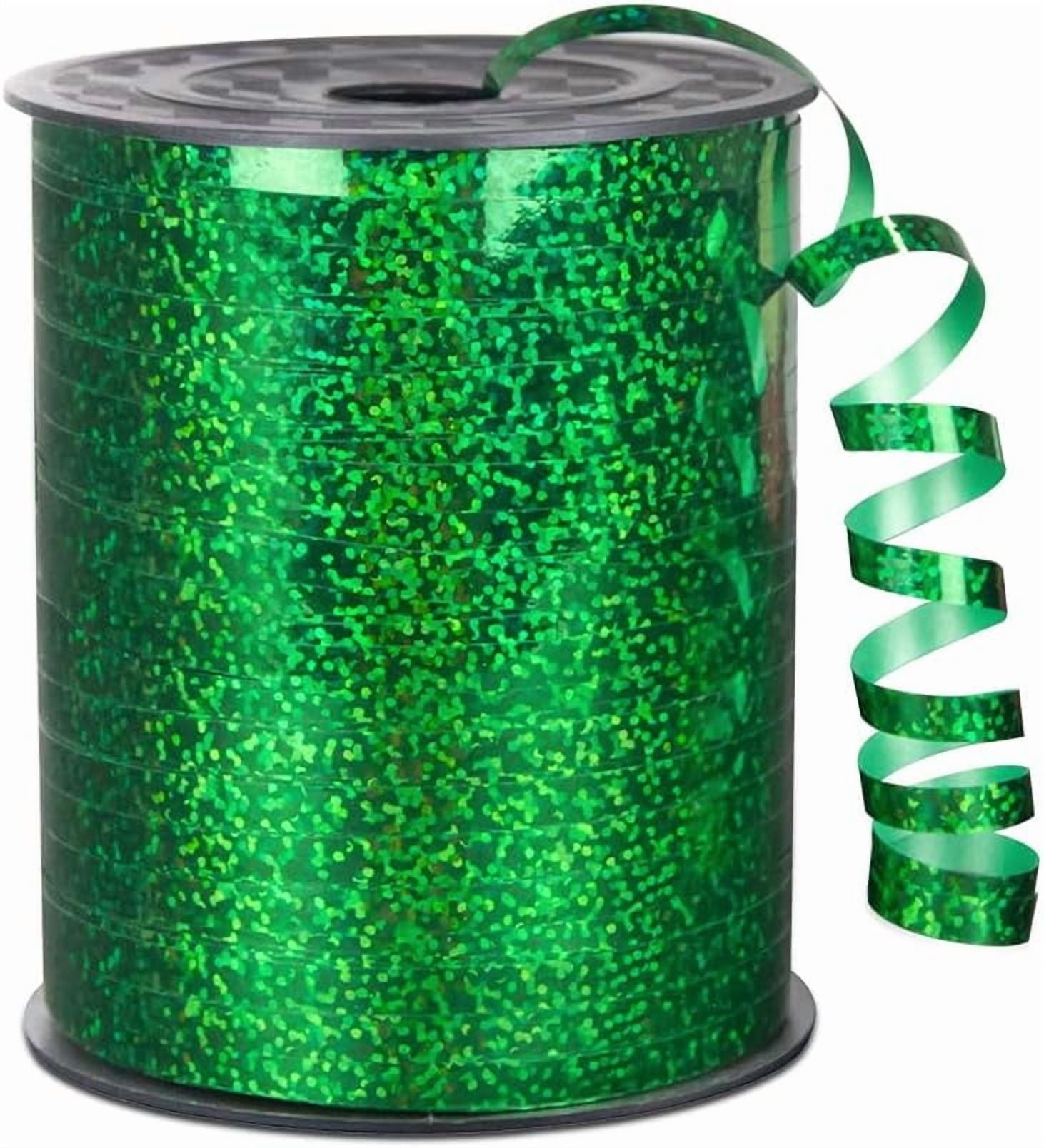 Metallic Shiny Curling Ribbon，400m，0.5cm for Crafts,Gift Wrapping, Balloon String, Baby Shower, Parties & Festivals, Florist Flowers (Laser green)
