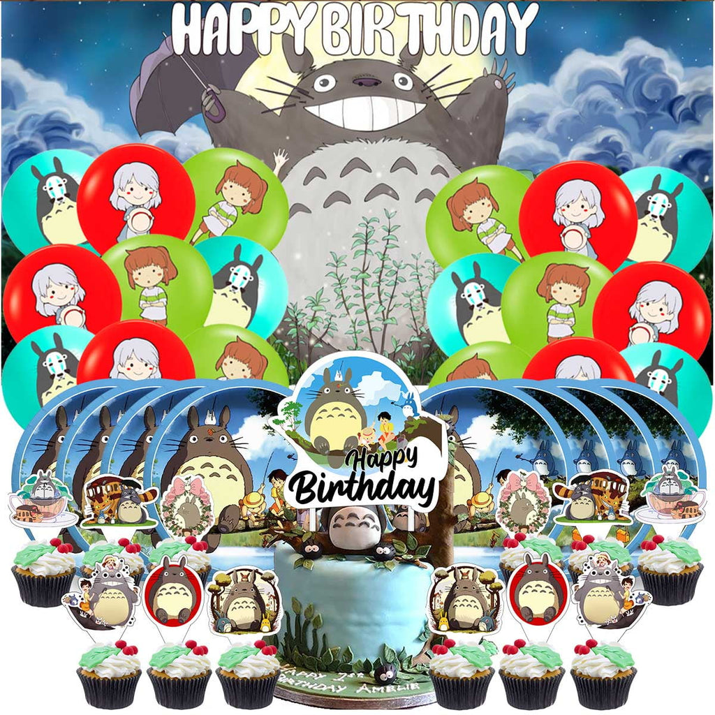 My Neighbor Totoro Birthday Party Supplies Balloons Paper Plates Decoration Cake Topper Decor Tableware Banner Backdrop
