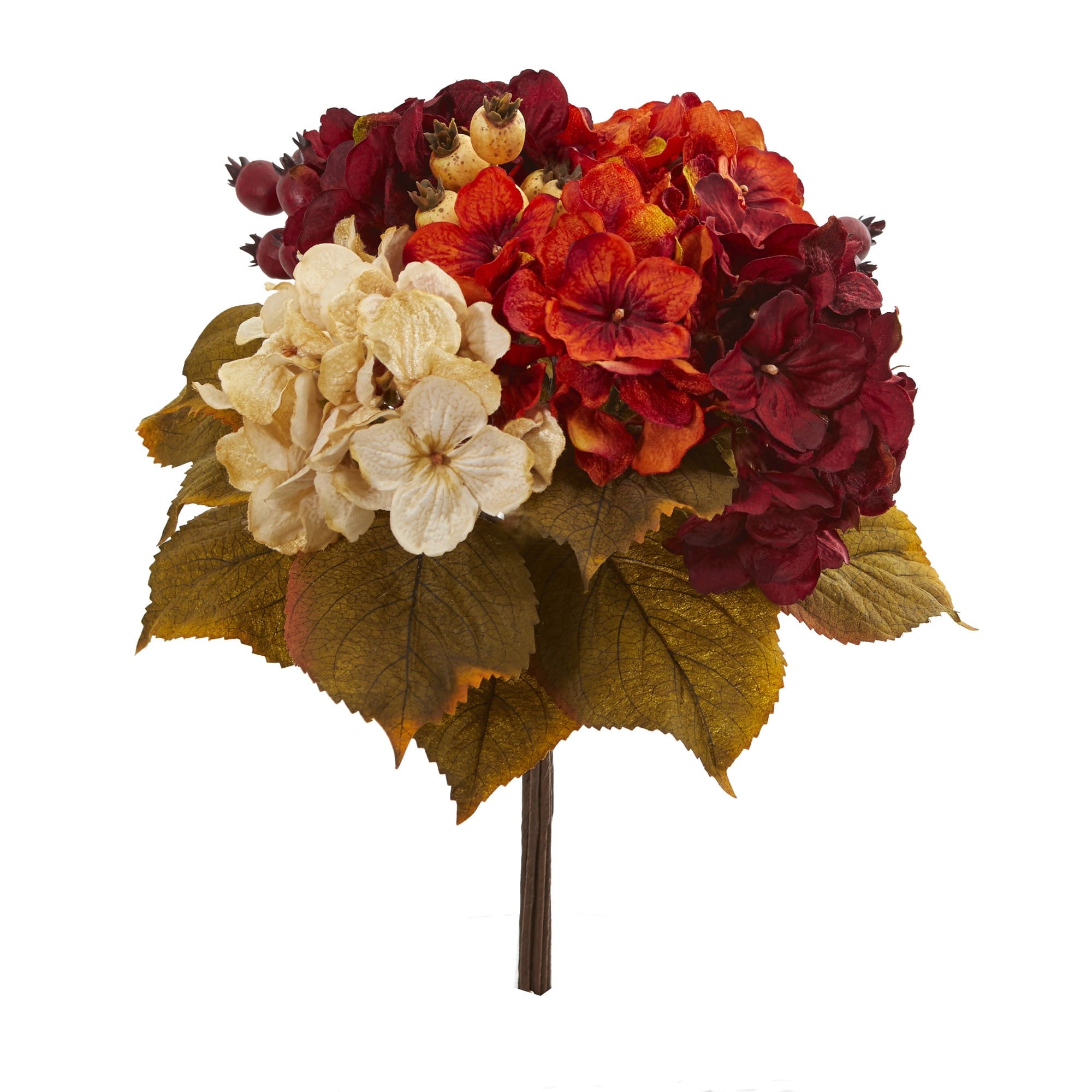 Nearly Natural 16 In. Autumn Hydrangea Berry Bouquet Artificial Flower (Set of 2), Assorted