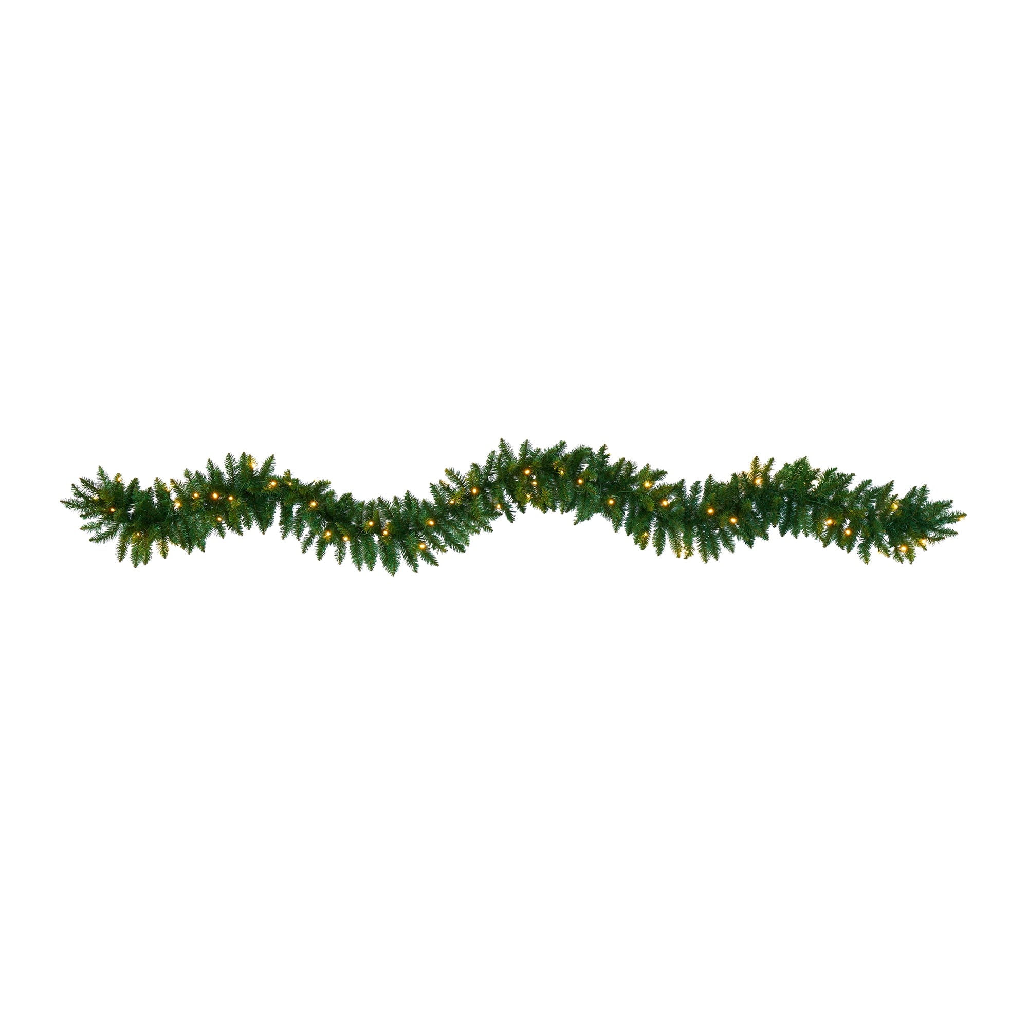 Nearly Natural Holiday Pine Prelit Battery Operated Garland, 5.00" (Green)