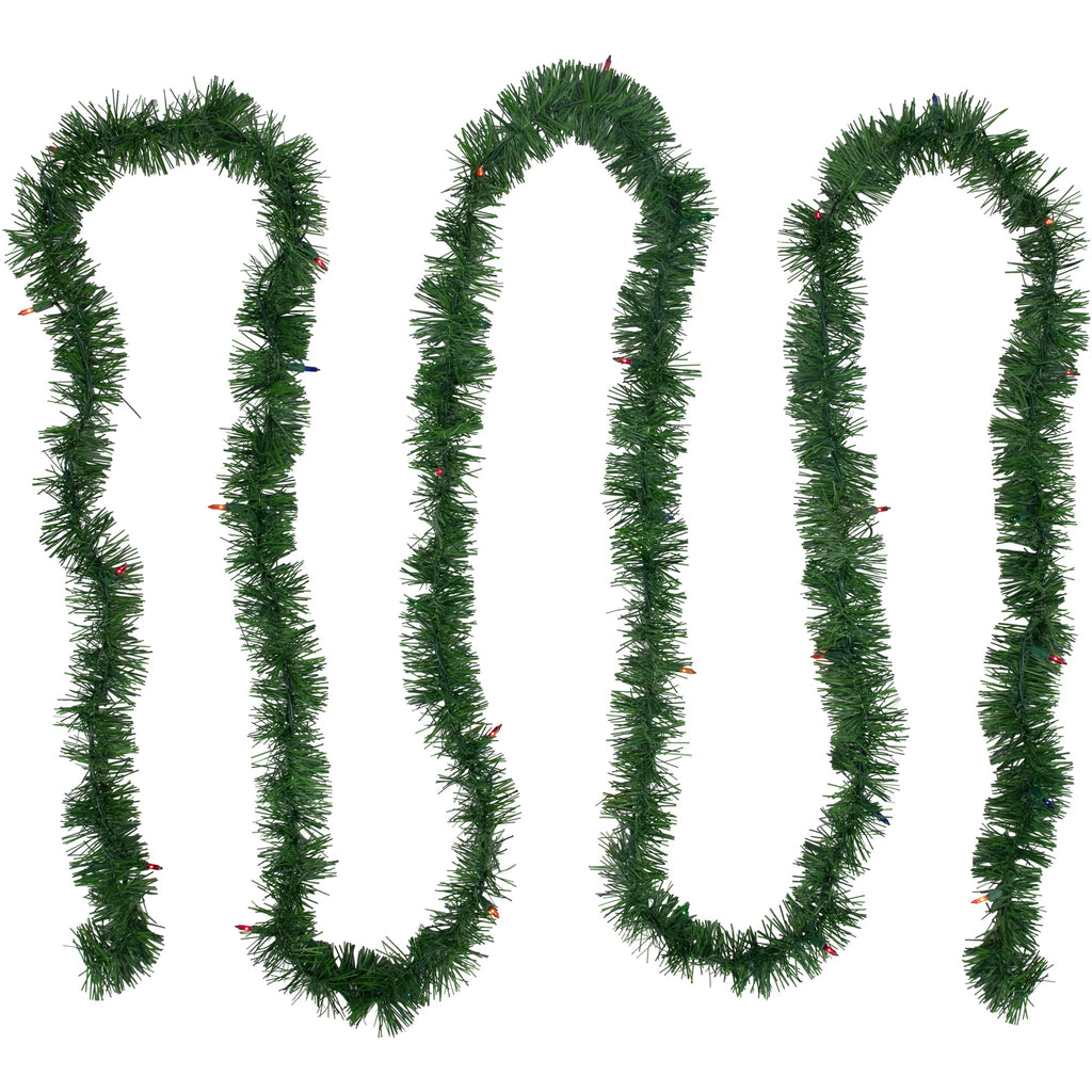Northlight 18' x 3" Pre-Lit Pine Two-tone Artificial Christmas Garland, Multicolor Lights