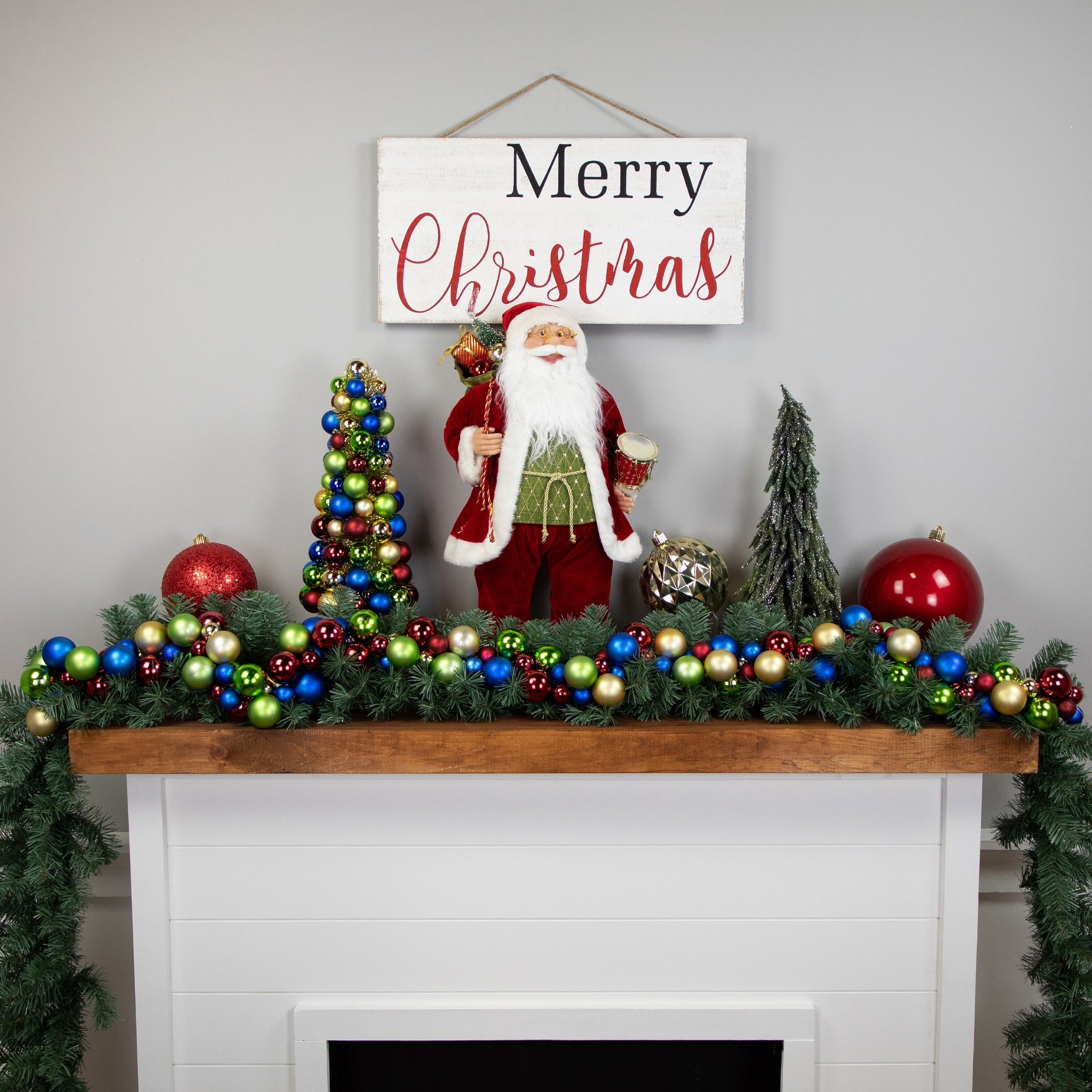 Northlight 3-Finish Shatterproof Ball Christmas Garland - 6' x 3.5" - Purple - Unlit