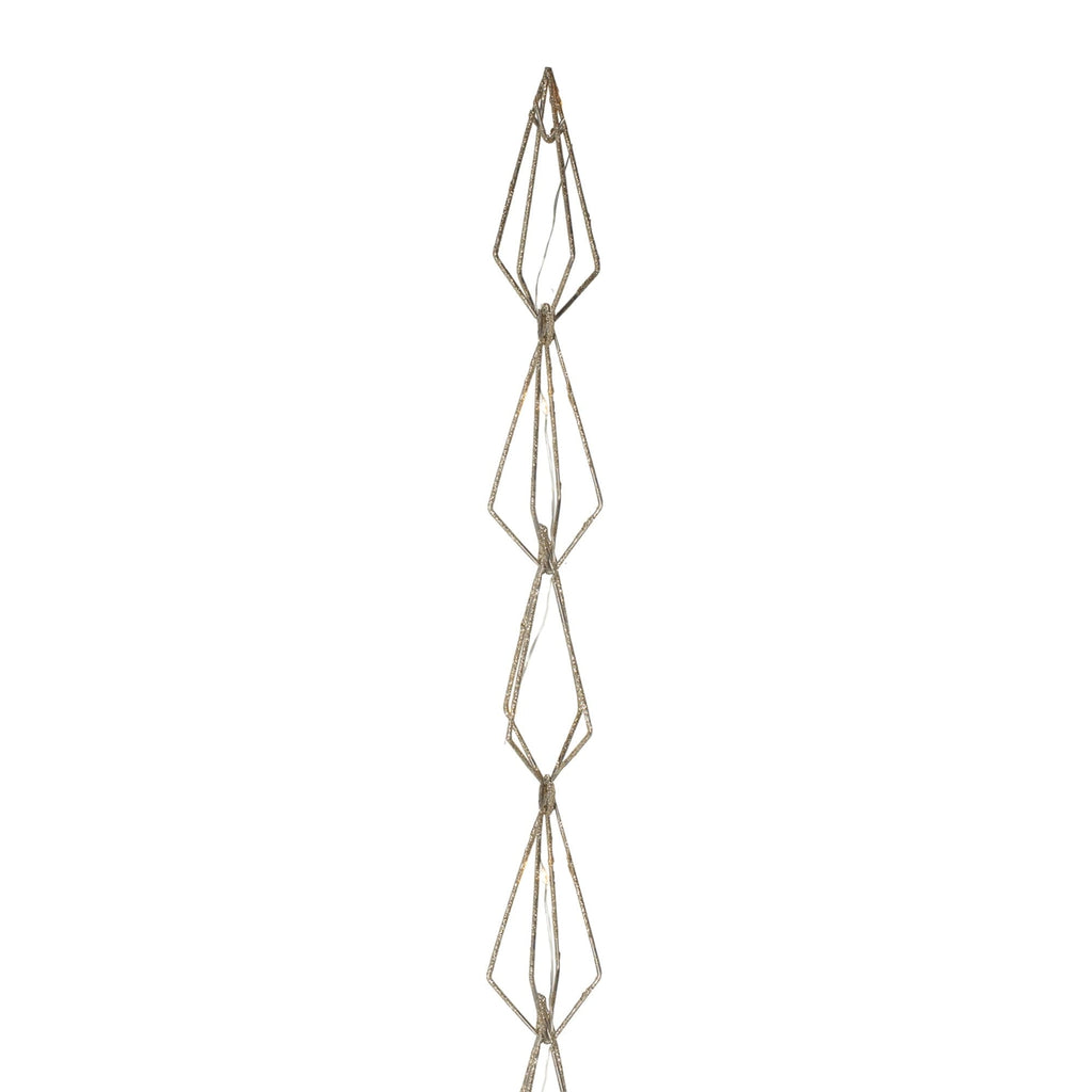 Northlight 6ft LED Lighted B/O Gold Wire Diamond Christmas Garland - Warm White Lights - 6'